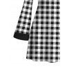 Christmas Sweater Dress Vintage Plaid Elk Christmas Tree Print Bell Sleeve A Line Mini Dress - Noir M | US 6