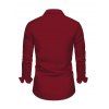 Men's Christmas Shirt Elk Snowflake Christmas Tree Print Button Up Long Sleeve Shirt - Rouge Vineux 5XL