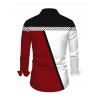 Men's Ethnic Shirt Colorblock Geometric Print Button Up Long Sleeve Shirt - multicolor A 5XL