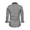 Men's Christmas Shirt Vintage Plaid Elk Christmas Tree Print Button Up Long Sleeve Shirt - Noir L