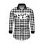 Men's Christmas Shirt Vintage Plaid Elk Christmas Tree Print Button Up Long Sleeve Shirt - Noir L