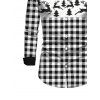 Men's Christmas Shirt Vintage Plaid Elk Christmas Tree Print Button Up Long Sleeve Shirt - Noir L