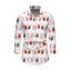 Men's Christmas Shirt String Lights Print Button Up Long Sleeve Shirt - Rose 5XL