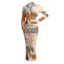 Vacation Shirt Dress Tie Dye Print Turn Down Collar Ruched Bodycon Dress - multicolor M | US 6