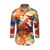 Men's Vacation Shirt Abstract Graffiti Print Button Up Long Sleeve Shirt - multicolor 5XL