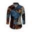 Men's Vacation Shirt Vintage Collage Poster Graphic Print Button Up Long Sleeve Shirt - multicolor 5XL