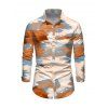 Men's Vacation Shirt Tie Dye Print Button Up Long Sleeve Shirt - multicolor 5XL