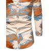 Men's Vacation Shirt Tie Dye Print Button Up Long Sleeve Shirt - multicolor 5XL