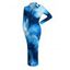 Vacation Shirt Dress Ombre Palm Leaf Print Turn Down Collar Ruched Bodycon Dress - Bleu XXL | US 14