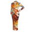 Vacation Shirt Dress Abstract Graffiti Print Turn Down Collar Ruched Bodycon Dress - multicolor S | US 4