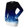 Christmas Couple Outfit Ombre Galaxy Snowflake Print Bodycon Mini Sweater Dress and Long Sleeve Shirt Set - Noir S | US 4