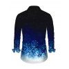 Christmas Couple Outfit Ombre Galaxy Snowflake Print Bodycon Mini Sweater Dress and Long Sleeve Shirt Set - Noir S | US 4