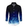 Christmas Couple Outfit Ombre Galaxy Snowflake Print Bodycon Mini Sweater Dress and Long Sleeve Shirt Set - Noir S | US 4