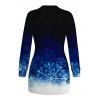 Christmas Couple Outfit Ombre Galaxy Snowflake Print Bodycon Mini Sweater Dress and Long Sleeve Shirt Set - Noir S | US 4