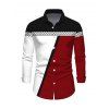 Ethnic Couple Outfit Colorblock Geometric Print Bell Sleeve A Line Mini Sweater Dress and Long Sleeve Shirt Set - multicolor A S | US 4