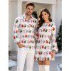 Christmas Couple Outfit String Lights Print Bell Sleeve A Line Mini Sweater Dress and Long Sleeve Shirt Set - Rose S | US 4