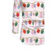 Christmas Couple Outfit String Lights Print Bell Sleeve A Line Mini Sweater Dress and Long Sleeve Shirt Set - Rose S | US 4