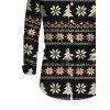 Christmas Couple Outfit Fair Isle Jacquard Christmas Tree Snowflake Print Bell Sleeve A Line Mini Sweater Dress and Long Sleeve Shirt Set - Noir S | US 4