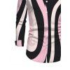 Men's Vintage Shirt Colorblock Geometric Swirl Print Button Up Long Sleeve Shirt - multicolor A 5XL