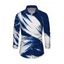 Men's Vintage Shirt Colorblock Abstract Brush Stroke Print Button Up Long Sleeve Shirt - Bleu profond 5XL