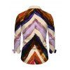 Men's Vintage Shirt Multicolor Oil Painting Ombre Arrow Print Button Up Long Sleeve Shirt - multicolor A 5XL