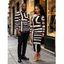 Vacation Couple Outfit Colorblock Tie Dye Striped Print Mesh Skew Neck Mesh Bodycon Dress and Long Sleeve Shirt Set - Noir S | US 4