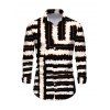 Vacation Couple Outfit Colorblock Tie Dye Striped Print Mesh Skew Neck Mesh Bodycon Dress and Long Sleeve Shirt Set - Noir S | US 4