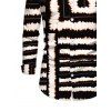 Vacation Couple Outfit Colorblock Tie Dye Striped Print Mesh Skew Neck Mesh Bodycon Dress and Long Sleeve Shirt Set - Noir S | US 4