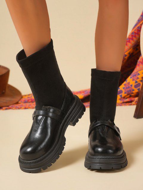Retro and Chunky Soles For Height  Versatile Autumn Boots