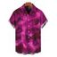 Men's Vacation Shirt Ink Wash Floral Print Button Up Shirt - Vert XL