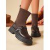 Retro and Chunky Soles For Height  Versatile Autumn Boots - Café profond EU 38