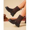 Retro and Chunky Soles For Height  Versatile Autumn Boots - Café profond EU 38