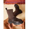Retro and Chunky Soles For Height  Versatile Autumn Boots - Café profond EU 38