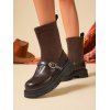 Retro and Chunky Soles For Height  Versatile Autumn Boots - Café profond EU 38