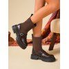 Retro and Chunky Soles For Height  Versatile Autumn Boots - Café profond EU 38