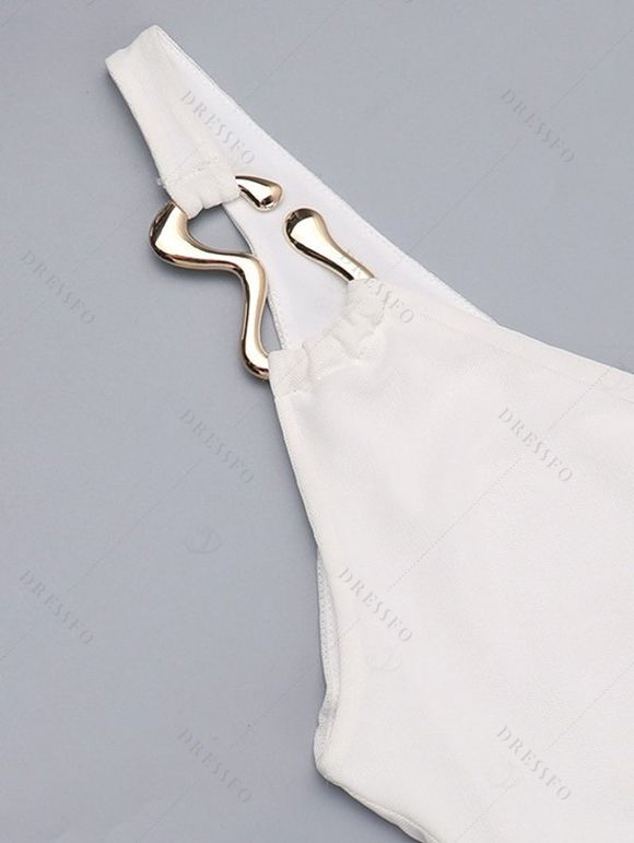 Elegant Party Dress Solid Color Mesh Panel Plunging Neck A Line Maxi Dress - Blanc M | US 6