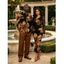 Vacation Couple Outfit Vintage Floral Print Mesh Skew Neck Bodycon Dress and Long Sleeve Shirt Set - Noir S | US 4