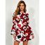 Vacation Dress Playing Cards Suit Argyle Print Bell Sleeve A Line Mini Dress - Rouge Vineux M | US 6