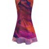 Vintage Party Dress Ink Painting Tie Dye Print Crisscross Mermaid Bodycon Dress - Concorde XXL | US 14