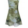 Vintage Party Dress Ink Painting Tie Dye Print Crisscross Mermaid Bodycon Dress - Vert Armée M | US 6