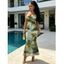 Vintage Party Dress Ink Painting Tie Dye Print Crisscross Mermaid Bodycon Dress - Concorde XXL | US 14