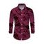 Men's Vintage Shirt Floral Leaf Print Button Up Long Sleeve Shirt - BYZANTINE S