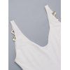 Elegant Party Dress Solid Color Mesh Panel Plunging Neck A Line Maxi Dress - Blanc M | US 6