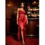 Elegant Party Satin Dress Solid Color Ruched Crisscross Slit Maxi Fitted Evening Dress - Rouge XL | US 12