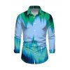 Vintage Couple Outfit Ombre Tie Dye Zig Zag Print Mesh Skew Neck Bodycon Dress and Long Sleeve Shirt Set - multicolor A S | US 4