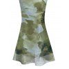 Vintage Couple Outfit Ink Painting Tie Dye Print Crisscross Mermaid Bodycon Dress and Long Sleeve Shirt Set - Vert Armée S | US 4