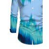 Men's Vintage Vacation Shirt Ombre Tie Dye Zig Zag Print Button Up Long Sleeve Shirt - multicolor A S