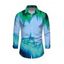 Men's Vintage Vacation Shirt Ombre Tie Dye Zig Zag Print Button Up Long Sleeve Shirt - multicolor A S