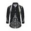 Men's Gothic Shirt Skeleton Skull Polka Dots Printed Button Up Long Sleeve Shirt - Noir XL