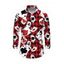 Men's Vacation Shirt Playing Cards Suit Argyle Print Button Up Long Sleeve Shirt - Rouge Vineux S